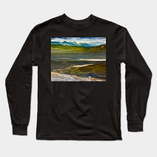 Mountain Goat Oreamnos americanus Yukon landscape Canada Long Sleeve T-Shirt